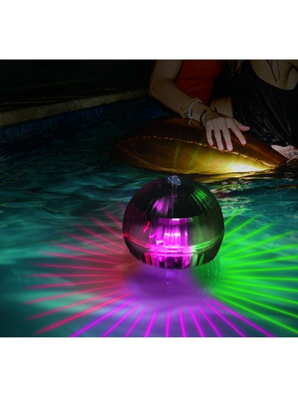 Brookstone Solar Floating Vibrant Ambience Pool Light Multi-Color Size OS NWB